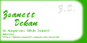 zsanett dekan business card